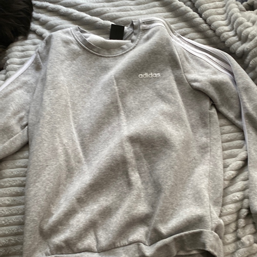 Gray adidas crew neck